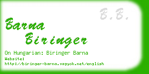 barna biringer business card